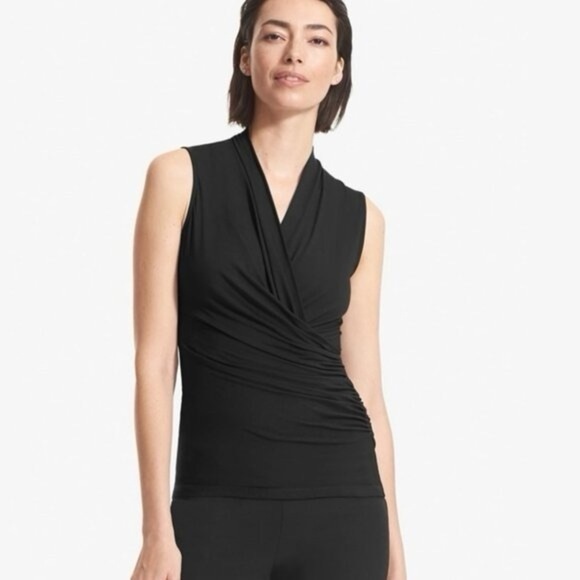 MM Lafleur The Blixen Top Black Ruched Sleeveless Blouse - Picture 1 of 7